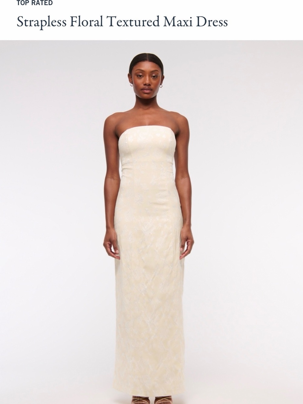 Abercrombie & Fitch Cream Strapless Textured Maxi Dress